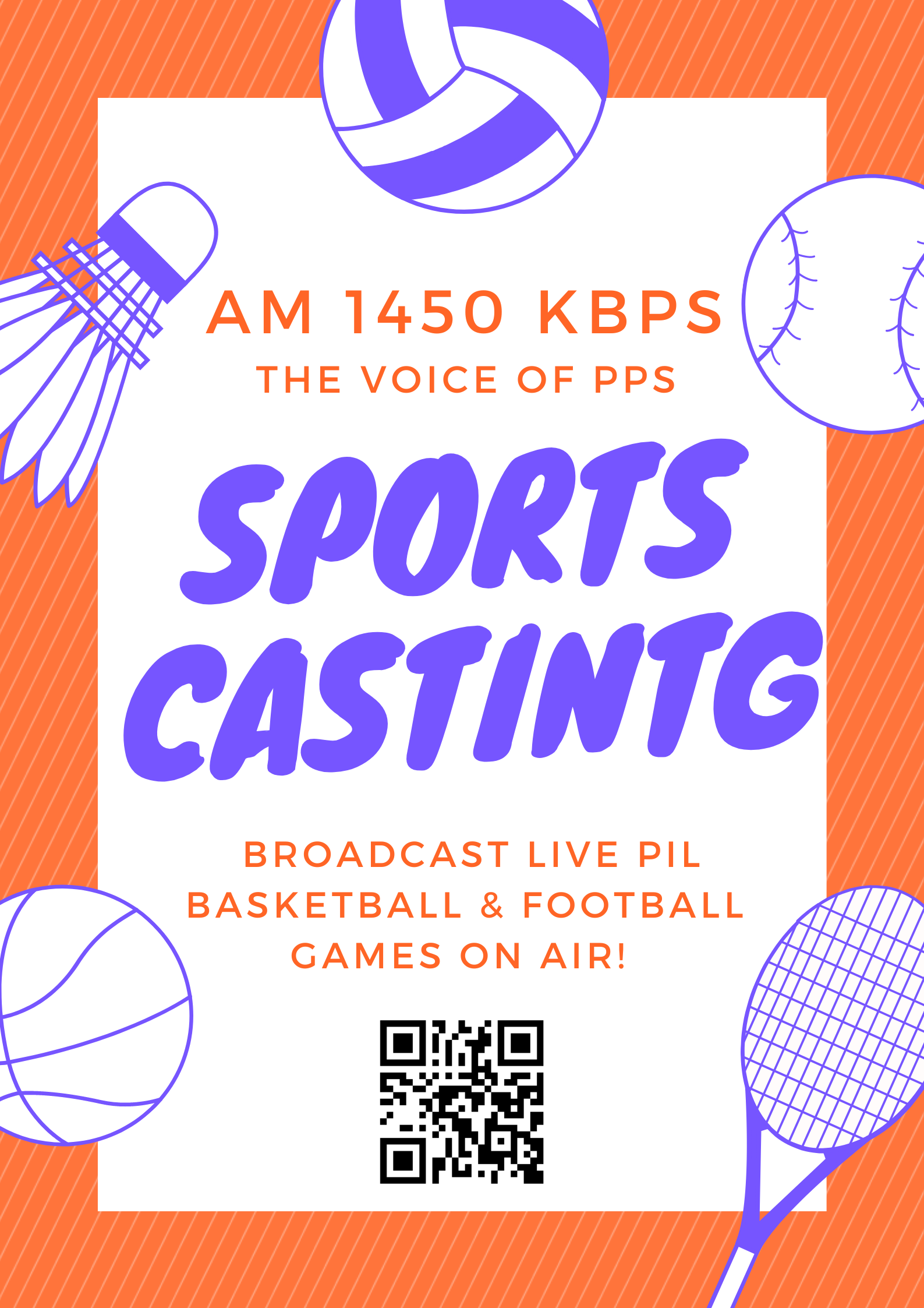 Live broadcast of PIL basketball and football on A.M. 1450 radio
